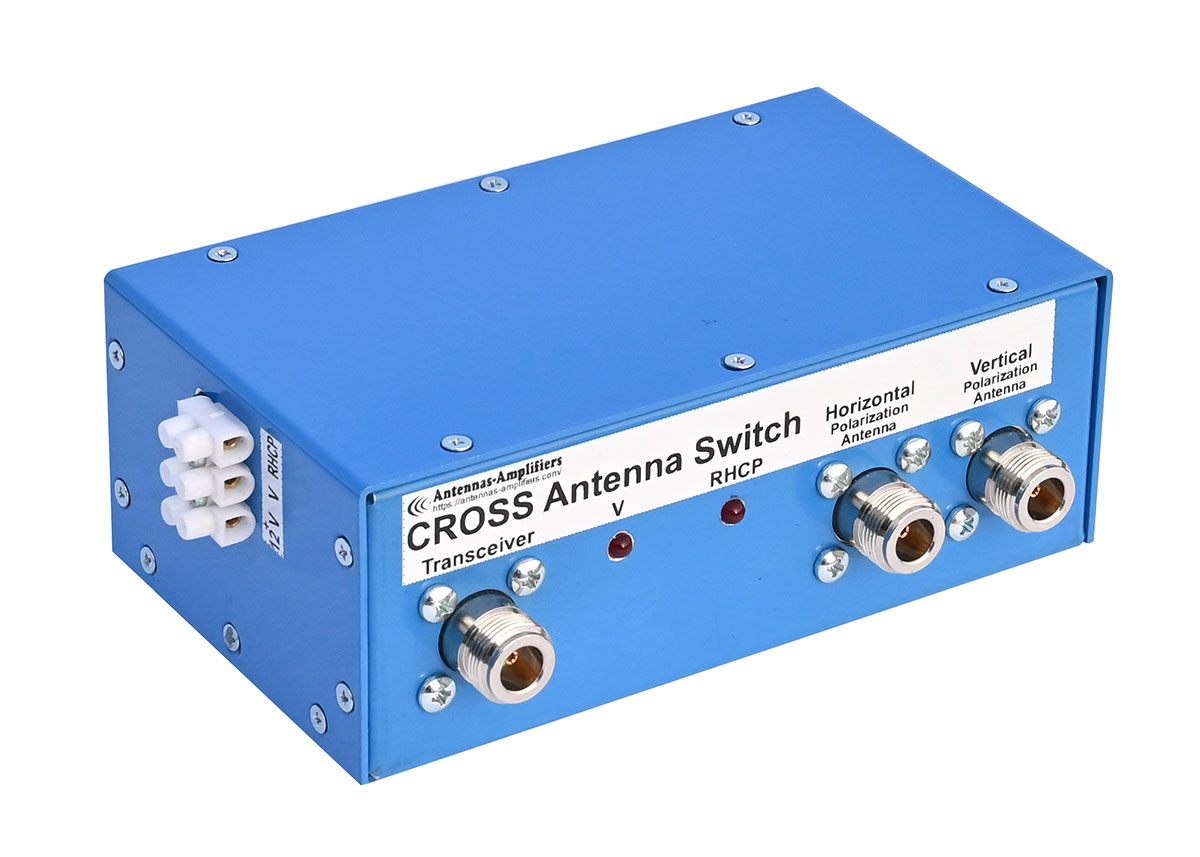 Commutateur de polarisation H-V-RHCP pour antenne CROSS 144 MHz