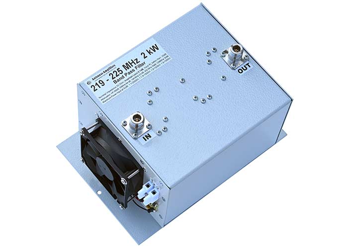 1.25 meter 222 MHz High Power Band Pass FIlter 2kW Low Insertion Loss
