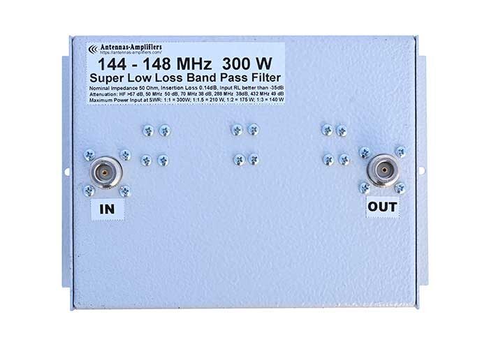 2m 144-148MHz 300W Low Loss Transmitting Bandpass Filter