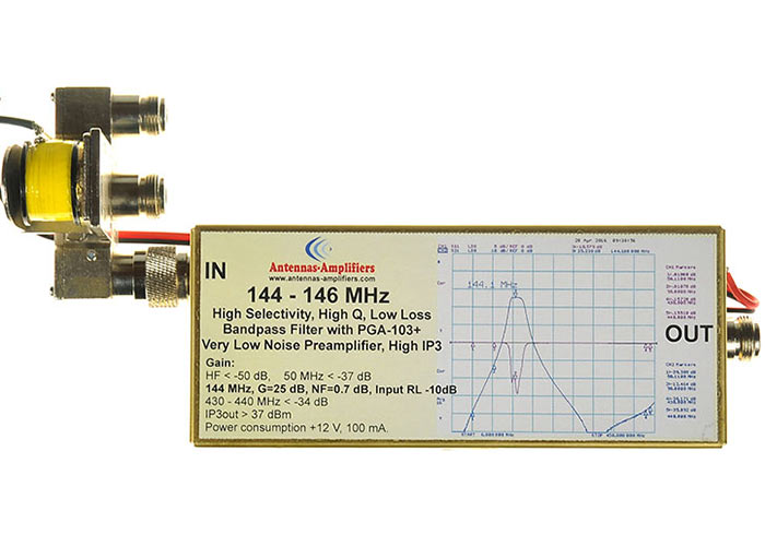 2m Low Noise Preamplifier with Band Pass Filter Connected with Relay