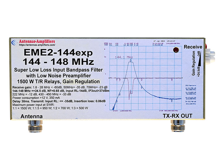 2m Ultimate Transmit-Receive Relay Switches BPF VLNA EME2-144EXP Gain Regulation