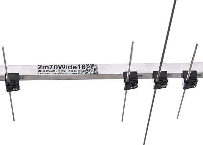 2m Wideband DualBand Antenna 2m70Wide18 144-148MHz and 430-450MHz Label