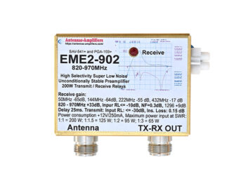 33cm Low Noise Preamplifier with 200W T-R Relays EME2-902