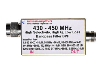 70cm 430-450MHz Ultimate Low Loss Band Pass Filter