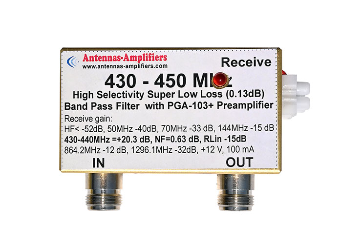70cm Low Noise Preamplifier with Band Pass Filter