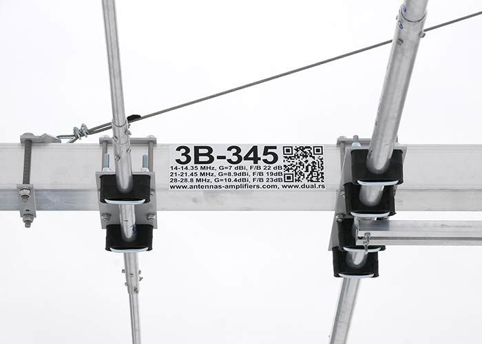 HF Ultimate Triband Antenna 3B345HD Gain and Label