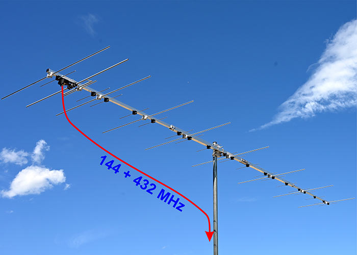 Single Connector Dual Band Antenna 2 meter and 70 cm