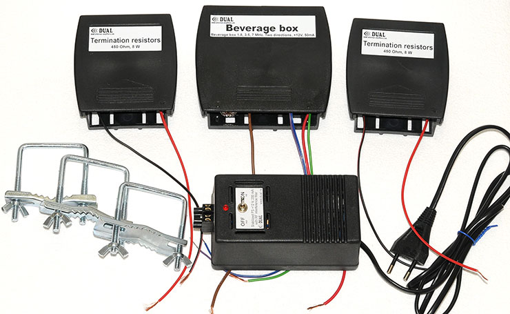 HF Beverage Box Two Directions Complete Set 1.8 to 7MHz