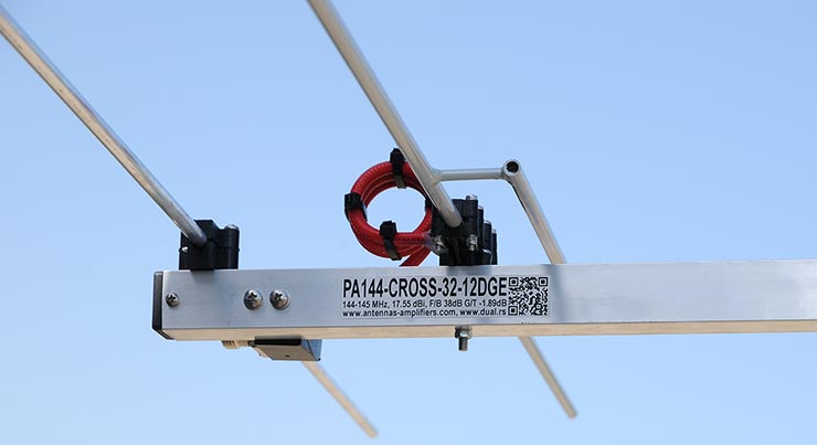 2 meter CROSS Antenna PA144-CROSS-32-12DGP Label View