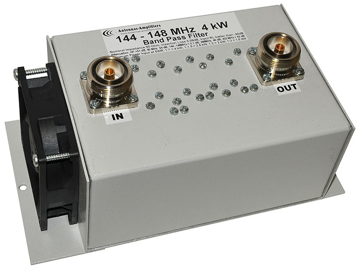VHF UHF RF tunable bandpass filter BPF 90-150 MHz data 200kHz BW power 15Watt 