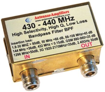 430 - 440 MHz Ultimate Bandpass Filter