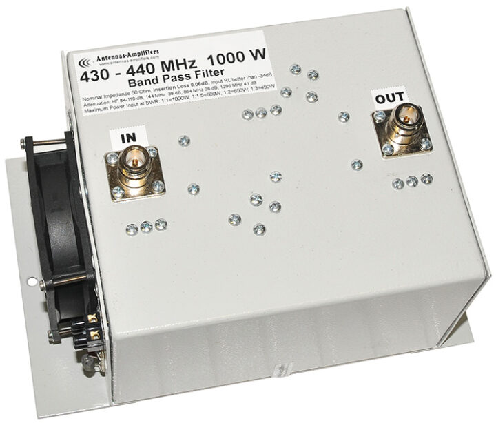 432 MHz Low Loss 0 06dB 1000 W Band pass Filter 70cm