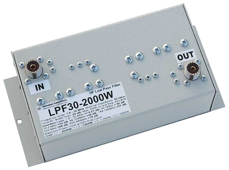 HF Lowpass Filter 2000W Extreme Low Loss LPF30-2000W
